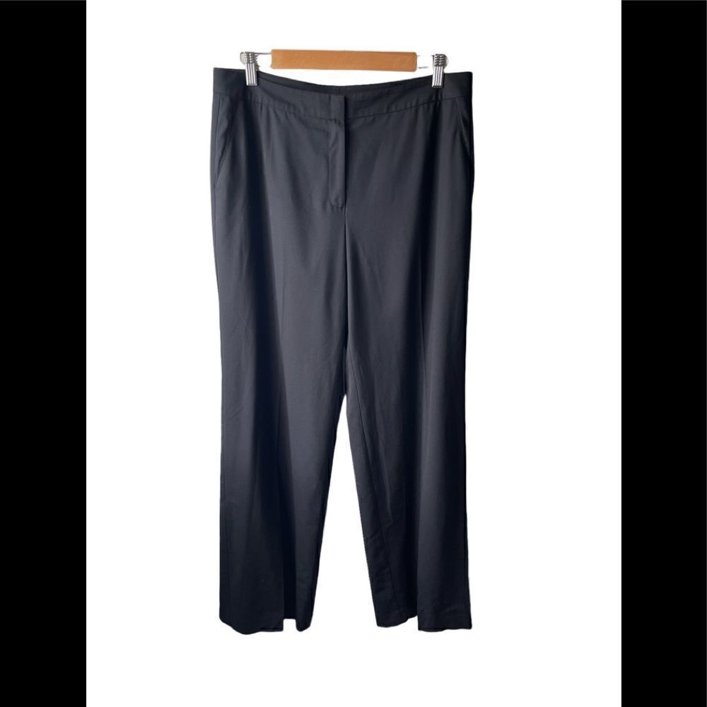 𝅺st John Caviar black wide leg wool pants size 10